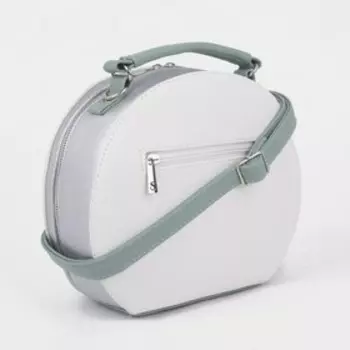 Сумка кросс-боди на молнии, цвет зелёный/серебристый