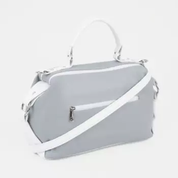 Сумка-саквояж на молнии, цвет голубой