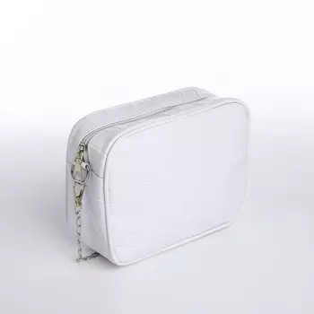 Сумка женская на молнии, цвет белый