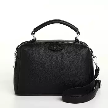 Сумка женская саквояж на молнии, 231410 см, чёрная