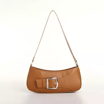 Сумка женская на молнии, цвет коричневый