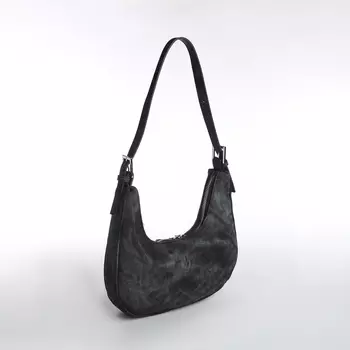 Сумка женская, багет, на молнии, цвет серый