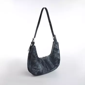 Сумка женская, багет, на молнии, цвет синий