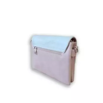 Сумка-мессенджер на магните, цвет голубой/белый/пудра