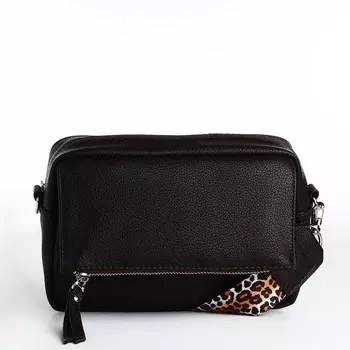 Сумка женская кросс-боди TEXTURA на молнии, 21713 см, тёмно-коричневая