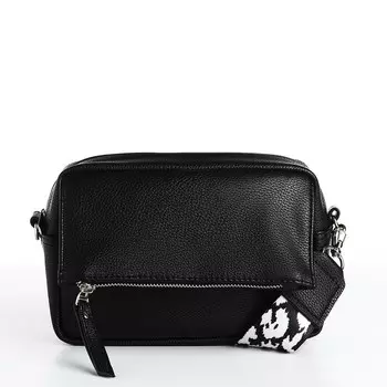 Сумка женская кросс-боди TEXTURA на молнии, 21713 см, чёрная