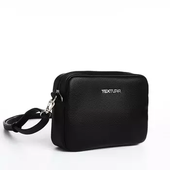Сумка женская кросс-боди TEXTURA на молнии, 20715 см, чёрная