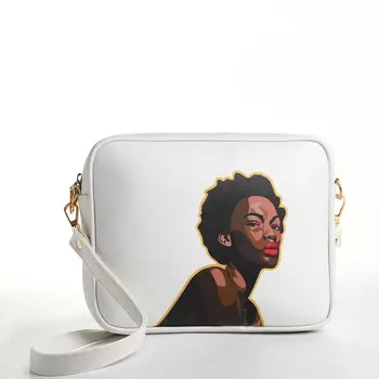 Сумка женская на молнии TEXTURA, 22817 см, с цветным принтом, белая