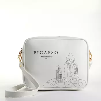 Сумка женская на молнии TEXTURA, 22817 см, с принтом, белая