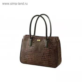 Сумка женская, цвет коричневый под рептилию, 443/46