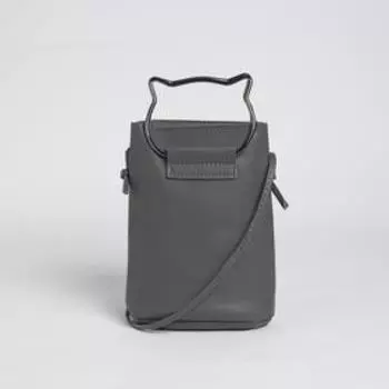 Сумка женская, длинный ремень, цвет серый