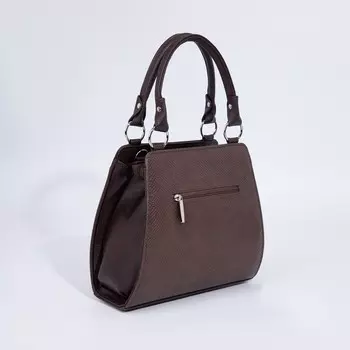 Сумка женская El Masta на молнии, 2 наружных кармана, длинный ремень, цвет коричневый