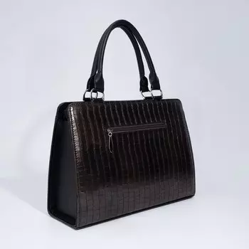 Сумка женская El Masta на молнии, наружный карман, длинный ремень, цвет коричневый