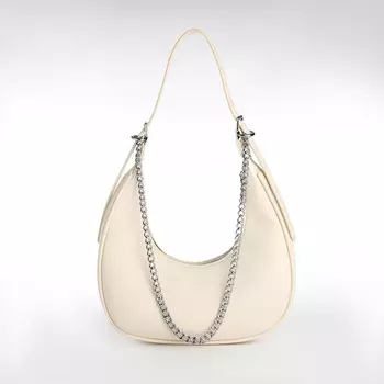 Сумка женская на молнии TEXTURA, средний размер, цвет молочный