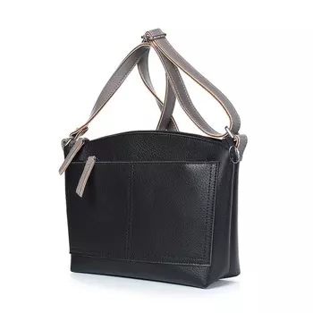 Сумка женская, искусвенная кожа, 285x190x80 см, ЧЕРНЫЙ/БЕЖЕВ