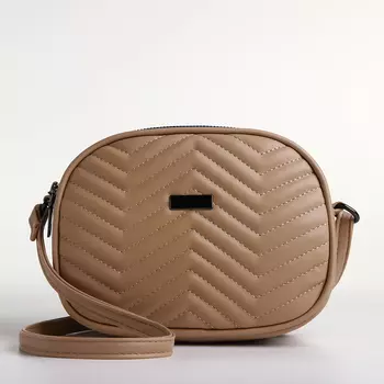 Сумка женская кросс-боди на молнии, 19715 см, бежевая