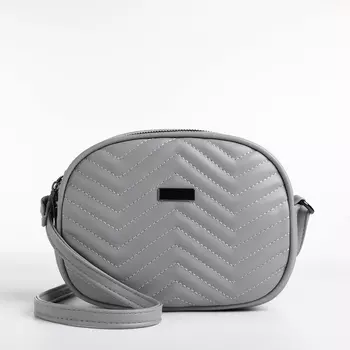 Сумка женская кросс-боди на молнии, 19715 см, серая