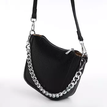 Сумка женская на молнии, цвет чёрный