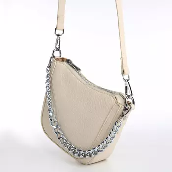 Сумка женская на молнии, цвет молочный