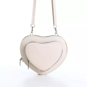 Сумка женская кросс-боди на молнии, в форме сердца, 20516 см, белая