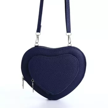 Сумка женская кросс-боди на молнии, в форме сердца, 20516 см, тёмно-синяя