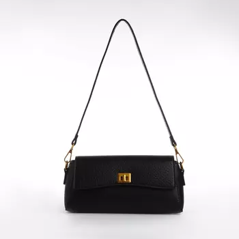 Сумка женская мессенджер TEXTURA на клапане, 26912 см, чёрная