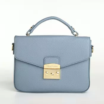 Сумка женская мессенджер TEXTURA на клапане, 23617 см, голубая