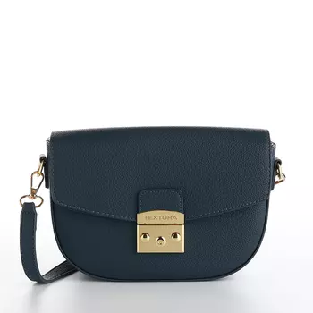Сумка женская мессенджер TEXTURA на клапане, 23615 см, синяя