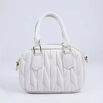 Сумка женская саквояж на молнии, 19714 см, белая