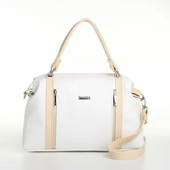 Сумка женская на молнии «Саломея», цвет белый/кремовый