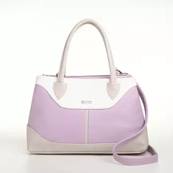 Сумка женская на молнии «Саломея», цвет белый/сиреневый