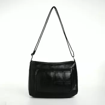 Сумка женская кросс-боди на молнии, 281020 см, чёрная