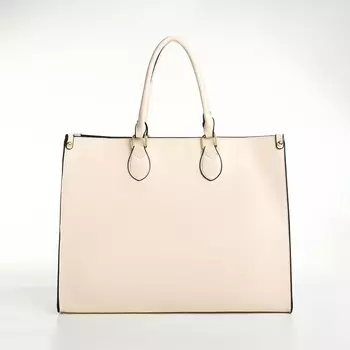 Сумка-шопер женская на молнии, размер 41.51731 см, молочная