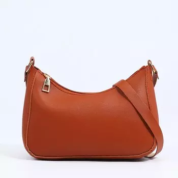 Сумка женская на молнии, цвет рыжий