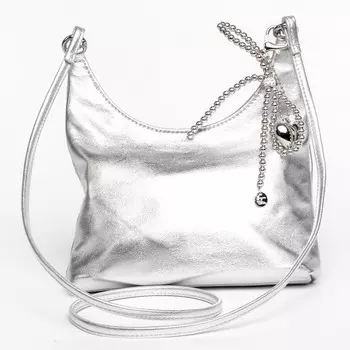 Сумка женская на молнии, цвет серебряный