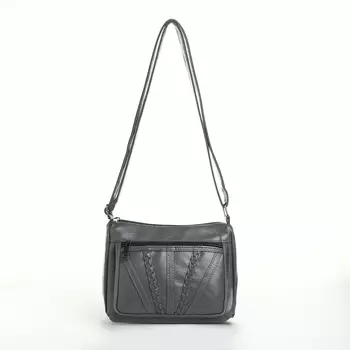 Сумка женская кросс-боди на молнии, 208.515 см, серая