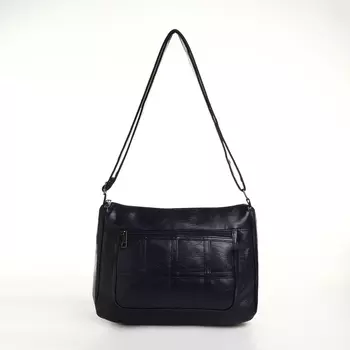 Сумка женская кросс-боди на молнии, 281020 см, однотонная, тёмно-синяя