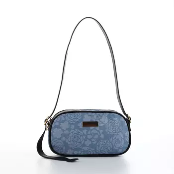Сумка женская кросс-боди на молнии, 20.56.511.5 см, с цветочным принтом, синяя
