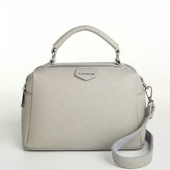 Сумка женская на молнии, цвет серый