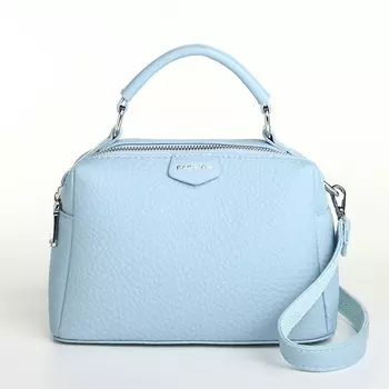 Сумка женская на молнии, цвет голубой