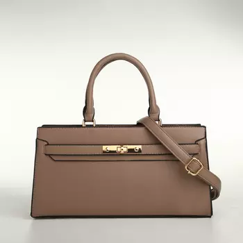 Сумка женская тоут TEXTURA на молнии, 34818 см, однотонная, коричневая