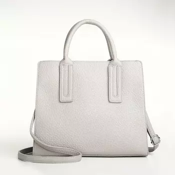 Сумка женская тоут TEXTURA на молнии, 291025 см, однотонная, серая