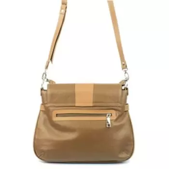 Сумка женская, наружный карман, плечевой ремень, бежевый флотер