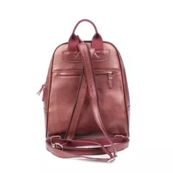 Сумка женская, наружный карман, вишневый флотер, металлик