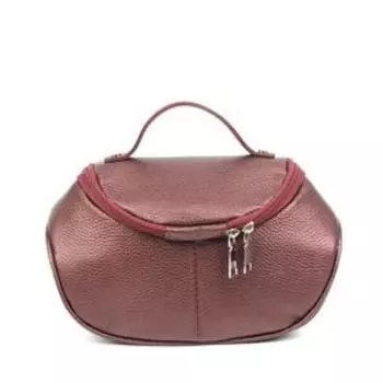 Сумка женская, нат.кожа, 162, вишневый флотер металлик