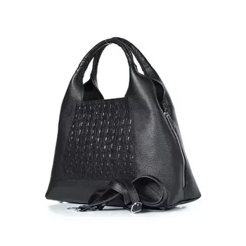 Сумка женская, натуральная кожа, 335x280x125 см, ЧЕРНЫЙ