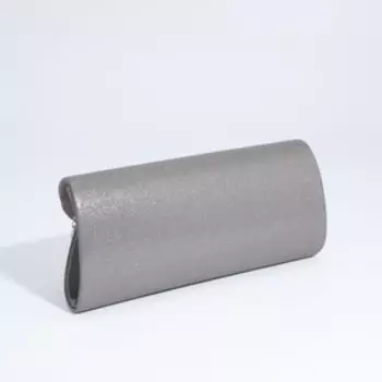 Сумка-клатч на клапане, длинная цепочка, цвет серебристый