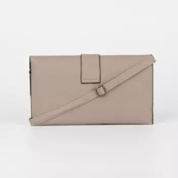 Сумка женская, отдел на клапане, длинный ремень, цвет бежевый