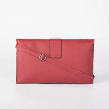 Сумка женская, отдел на клапане, длинный ремень, цвет бордовый