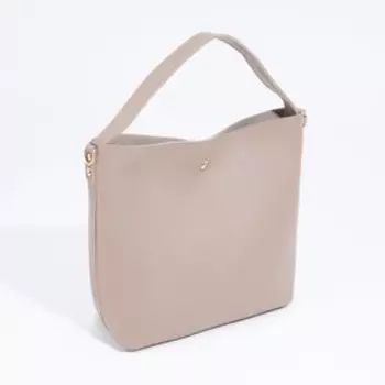 Сумка женская, отдел на кнопке, длинный ремень, цвет бежевый